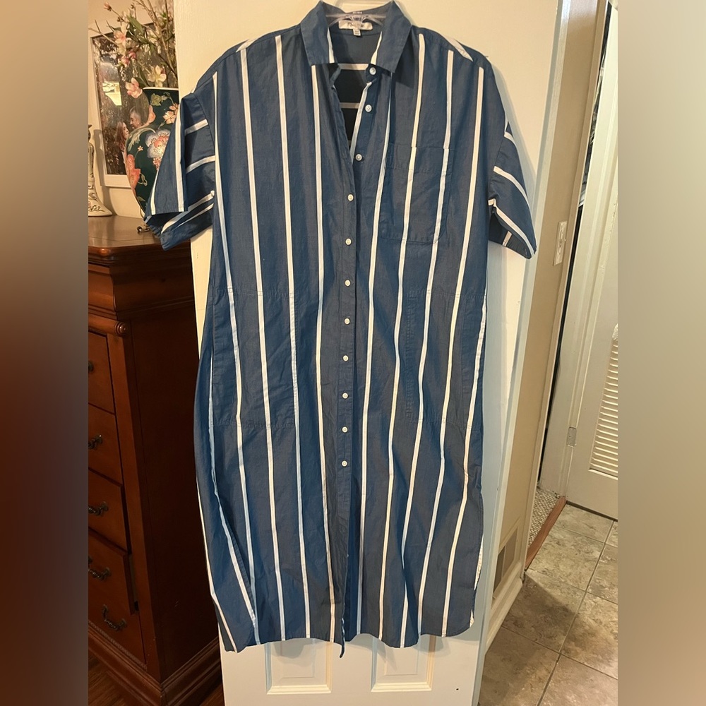 Madewell oversized midi shirt dress in stripe
